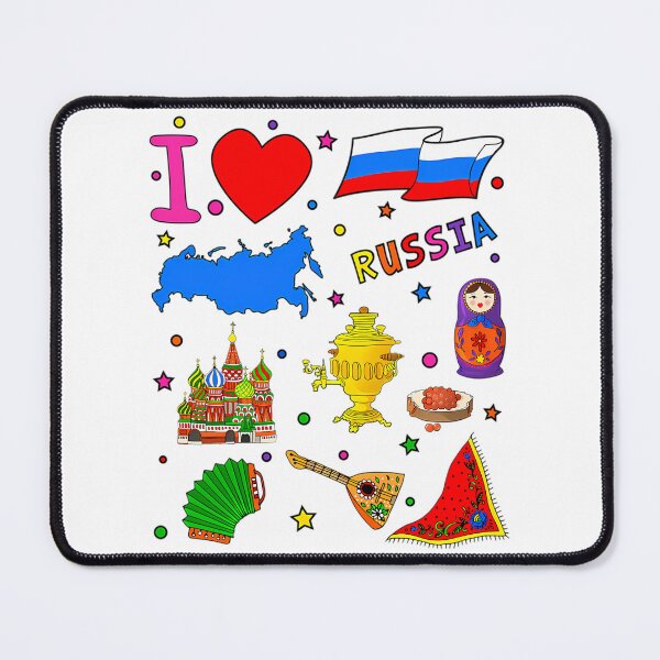 Item preview, I Love Russia. Hand Drawn Russian Landmarks Flag And Map designed and sold by asiapenguinw.