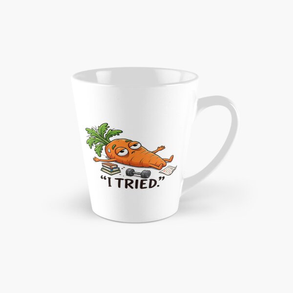 Item preview, I Tried – Funny Tired Carrot Workout Failure | Relatable Fitness Humor Cartoon designed and sold by MrDev.