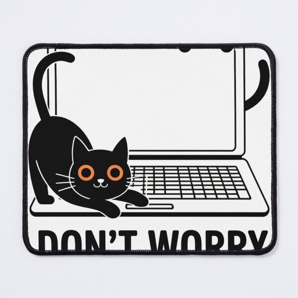 Item preview, Don't Worry I'm From Tech Support Black Cat Design | Funny Cat Laptop Art designed and sold by Marie Gems.