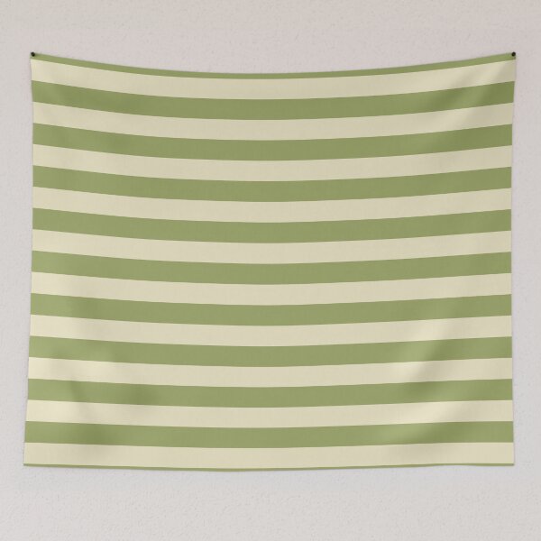 Item preview, Horizontal stripes in pistachio green and cream designed and sold by RishabhArts1.