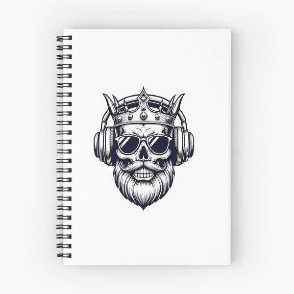 Item preview, King Viking Skull Wearing Sunglasses And Listening To Music With Headphones designed and sold by Contessai Babbaby.