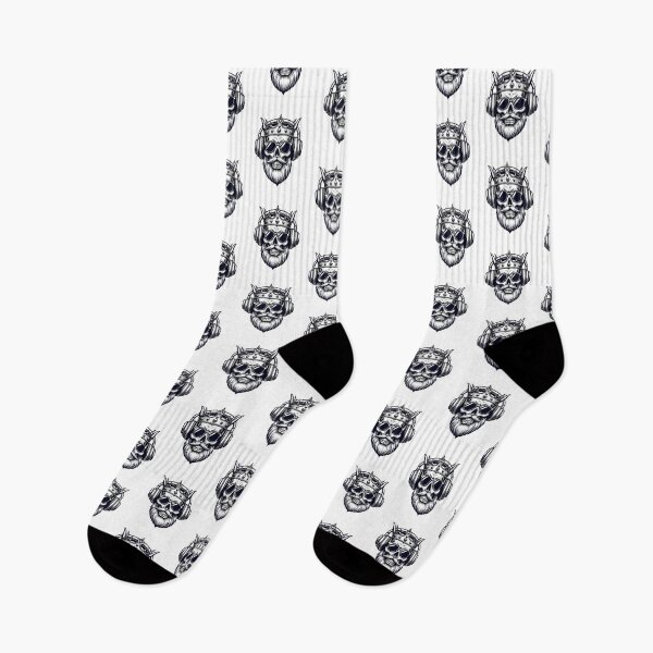 Item preview, King Viking Skull Wearing Sunglasses And Listening To Music With Headphones designed and sold by Contessai Babbaby.