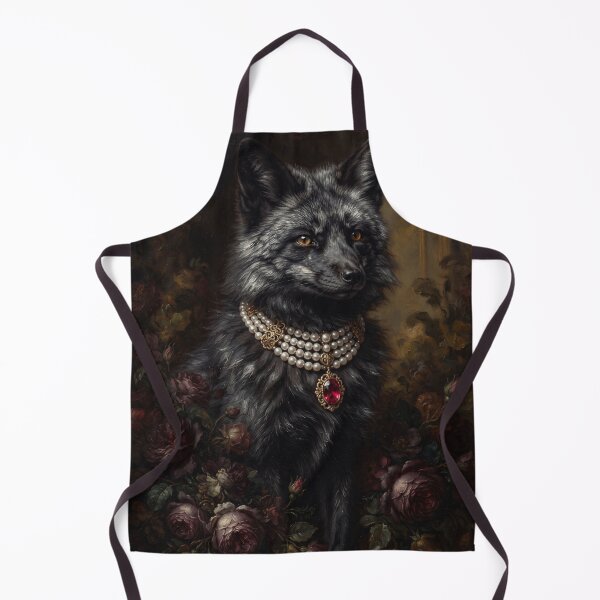 Item preview, Regal Silver Fox Portrait with Ruby Medallion designed and sold by Real Beast Art.