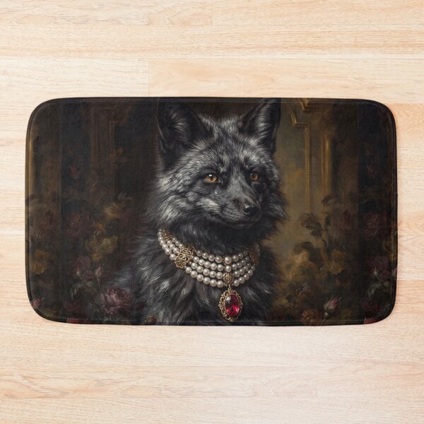 Item preview, Regal Silver Fox Portrait with Ruby Medallion designed and sold by Real Beast Art.