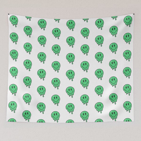 Item preview, Trippy Dripping Green Melting Smiley Face Aesthetic designed and sold by Rehnair.