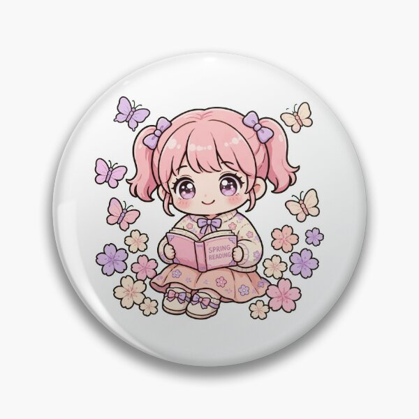 Item preview, Spring Garden Reading with Flowers - Cute Girl Reading Among Flowers - Spring Book Lover Sticker designed and sold by Cozy Book Club.
