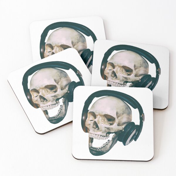 Item preview, Skeleton Skull With Headphones Dj Music designed and sold by Contessai Babbaby.