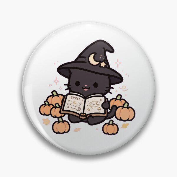 Item preview, Halloween Witch Reading with Pumpkins - Cute Black Cat Witch Spell Book - Spooky Fall Book Lover Sticker designed and sold by Cozy Book Club.