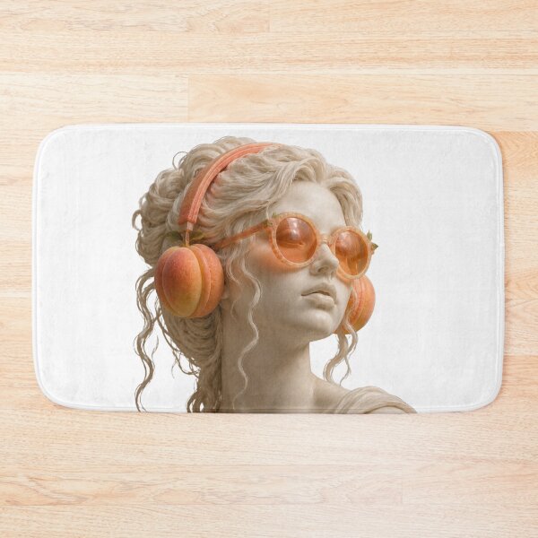 Item preview, Peach Queen Pomelo Brand Aesthetic Vaporwave Statue with Peach Headphones designed and sold by Sulco Design.