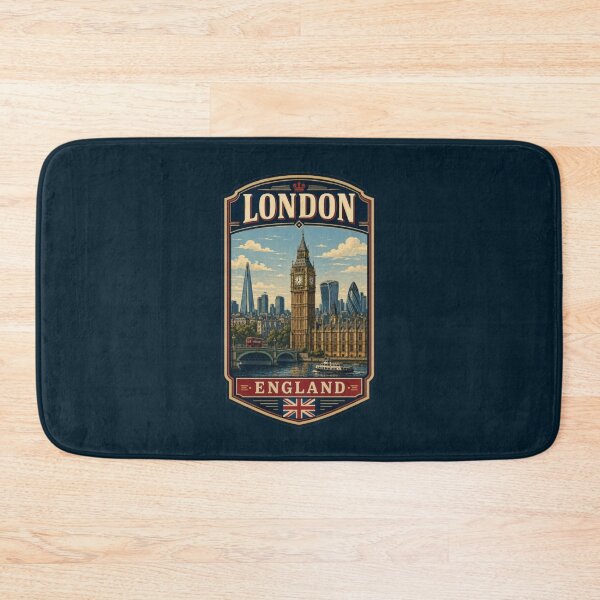 Item preview, London England Big Ben Vintage Travel Poster | Westminster Skyline Souvenir Badge Design designed and sold by Travel Souvenirs 30.