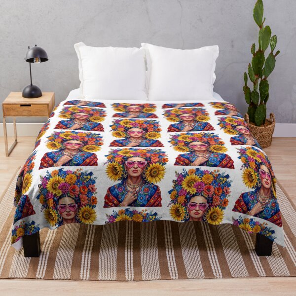Item preview, frida kahlo with Floral Sunflowers designed and sold by TeeARTHY.
