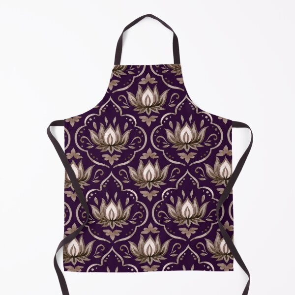Item preview, Royal Purple Lotus Damask Ornamental Pattern designed and sold by ​Jyoti Digital Artist.