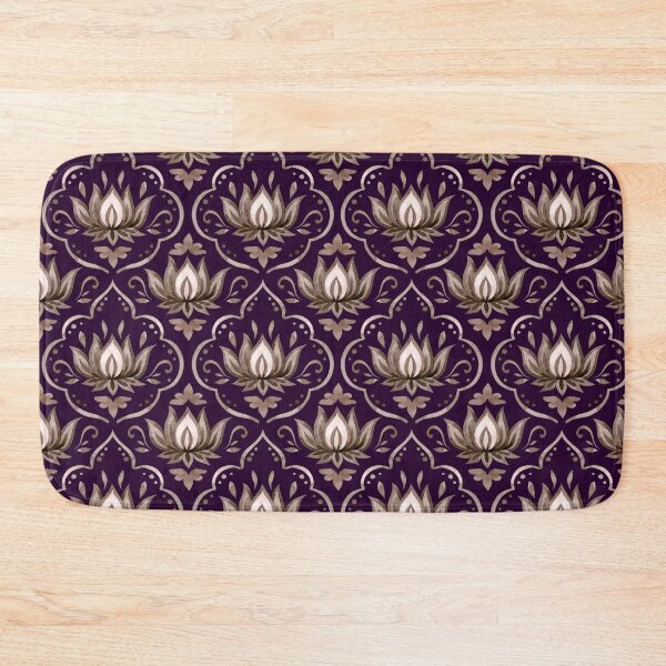 Item preview, Royal Purple Lotus Damask Ornamental Pattern designed and sold by ​Jyoti Digital Artist.