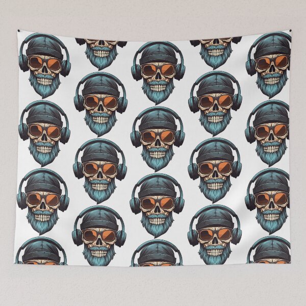 Item preview, Skull With Headphones  designed and sold by Contessai Babbaby.