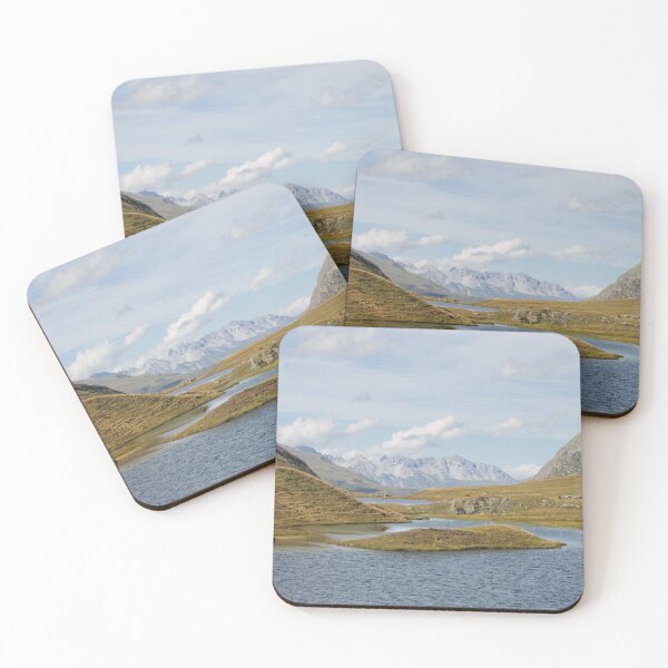 Item preview, A tranquil mountain lake in front of alpine peaks designed and sold by rhosbahu.
