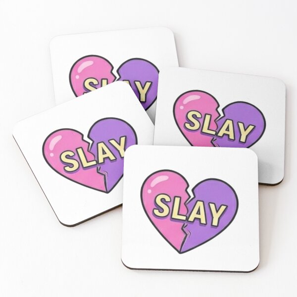 Item preview, Slay Broken Heart Pink Purple Aesthetic Sticker designed and sold by Rehnair.