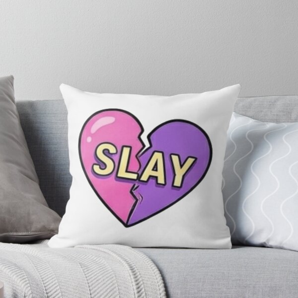 Item preview, Slay Broken Heart Pink Purple Aesthetic Sticker designed and sold by Rehnair.
