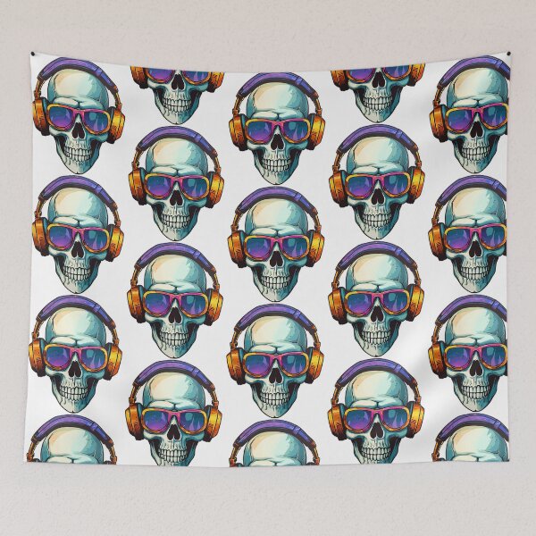 Item preview, Skull With Headphones  designed and sold by Contessai Babbaby.