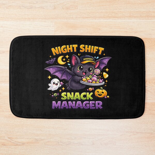 Item preview, Night Shift Snack Manager Funny Halloween Bat designed and sold by Yomere.