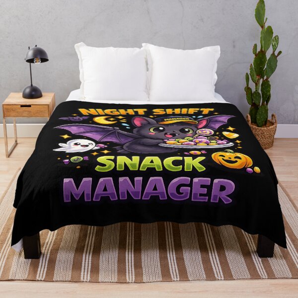 Item preview, Night Shift Snack Manager Funny Halloween Bat designed and sold by Yomere.