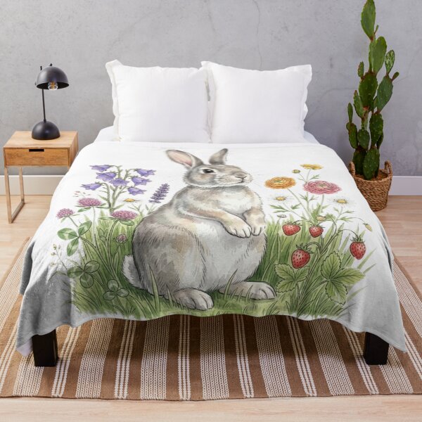 Item preview, Vintage Cute Rabbit Wildflower Aesthetic designed and sold by Rehnair.