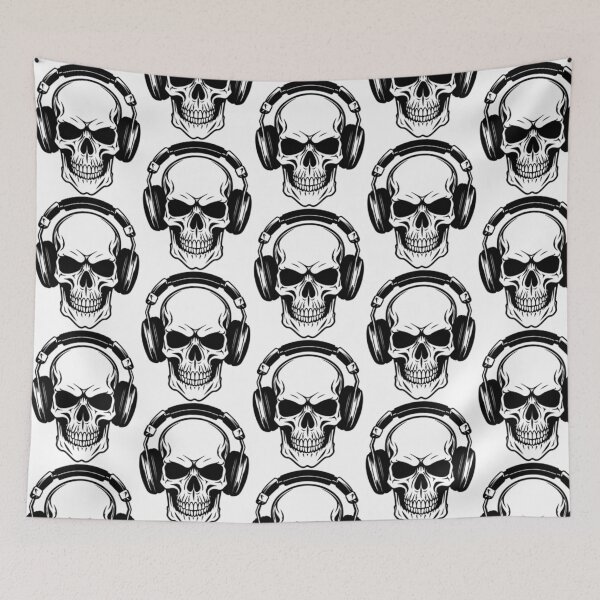 Item preview, Skull With Headphones Shirt designed and sold by Contessai Babbaby.