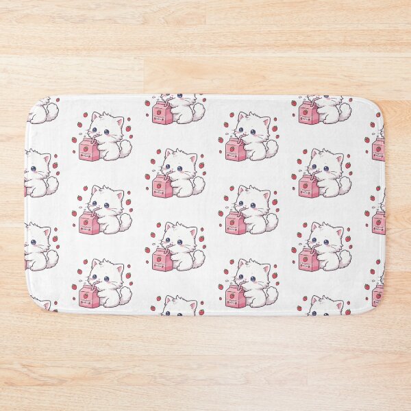 Item preview, Cute Strawberry Milk Cat Kawaii designed and sold by Kiralemon.