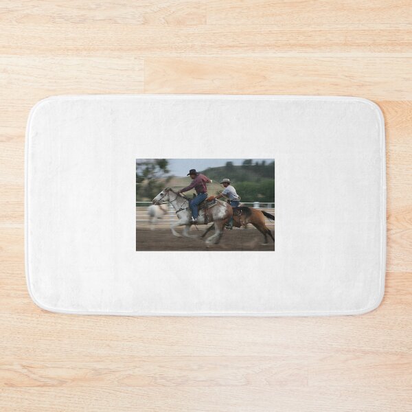 Item preview, Dynamic Team Roping Action Shot Capturing Rodeo Skill and Precision designed and sold by AKIBAJARA.