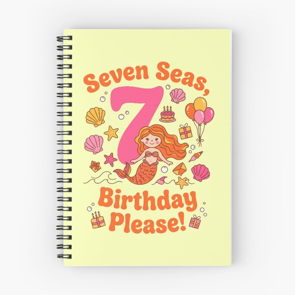 Item preview, Seven Seas, Birthday Please! 7th Birthday – Cute Mermaid Ocean Design designed and sold by Sea Gem.