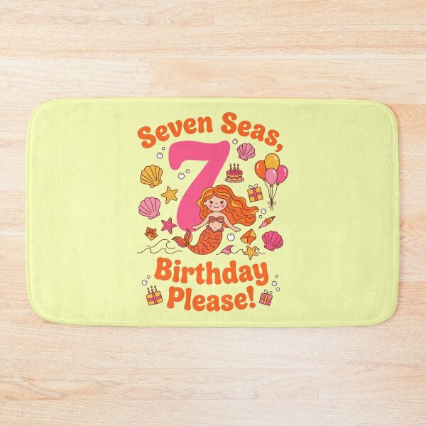 Item preview, Seven Seas, Birthday Please! 7th Birthday – Cute Mermaid Ocean Design designed and sold by Sea Gem.