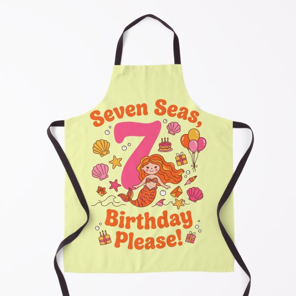 Item preview, Seven Seas, Birthday Please! 7th Birthday – Cute Mermaid Ocean Design designed and sold by Sea Gem.
