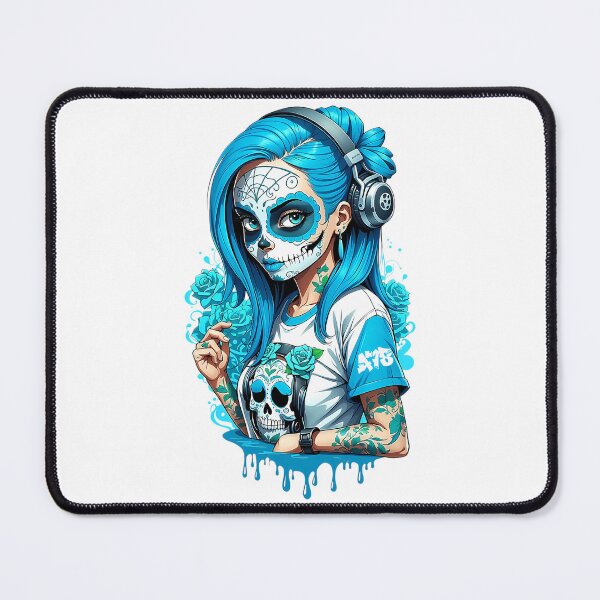 Item preview, Sugar Skull Girl With Blue Roses designed and sold by Contessai Babbaby.