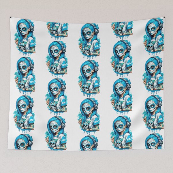 Item preview, Sugar Skull Girl With Blue Roses designed and sold by Contessai Babbaby.