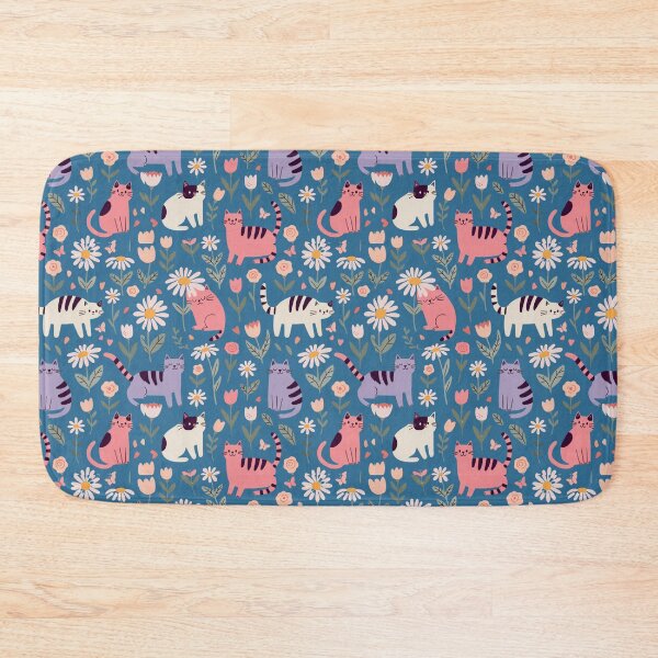 Item preview, Cute Pastel Cats and Flowers Pattern – Kawaii Floral Cat Lover Design designed and sold by Mousy17.