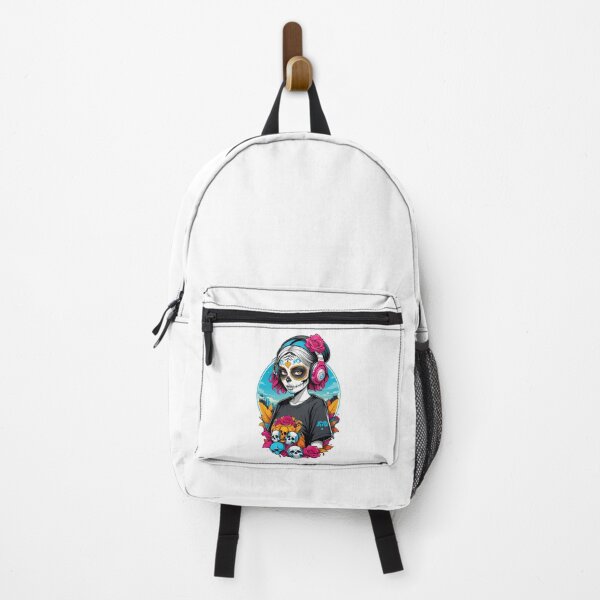 Item preview, Sugar Skull Girl With Pink Headphones And Roses designed and sold by Contessai Babbaby.
