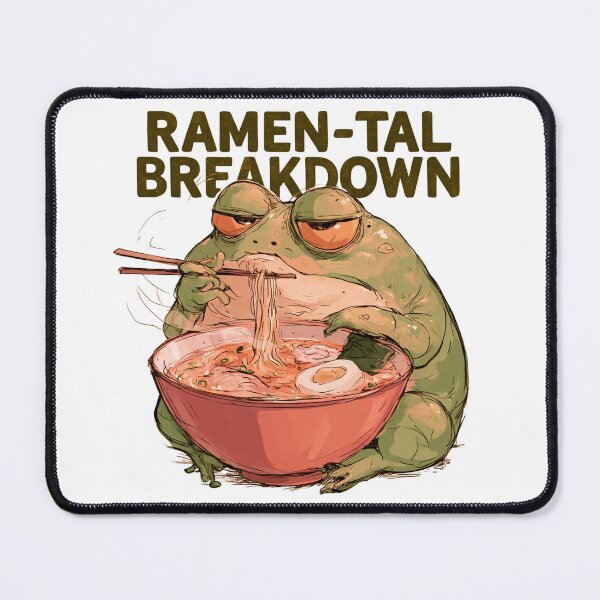 Item preview, Grumpy Frog Eating Ramen designed and sold by malva-artist.