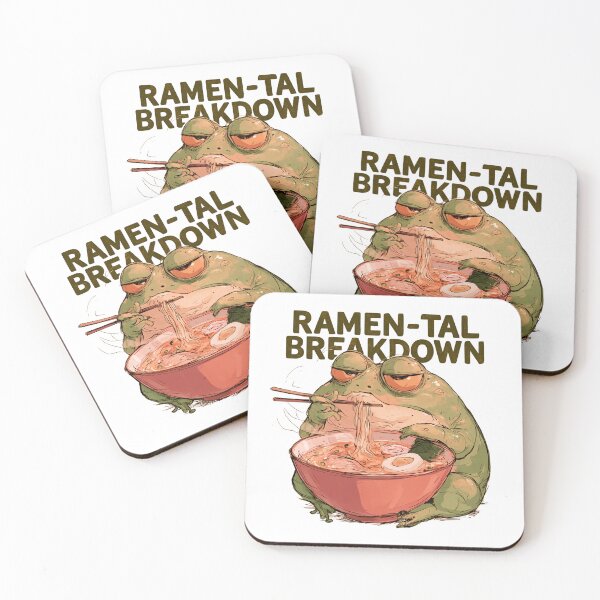 Item preview, Grumpy Frog Eating Ramen designed and sold by malva-artist.
