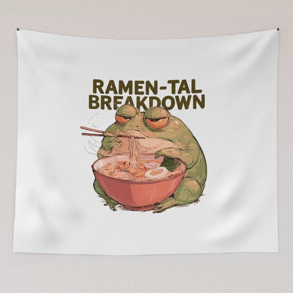 Item preview, Grumpy Frog Eating Ramen designed and sold by malva-artist.