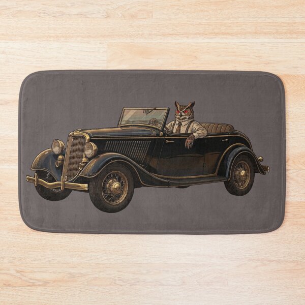 Item preview, T-Shirt: Sophisticated Owl Behind the Wheel of a Classic Car designed and sold by Animal Cosmic Society.