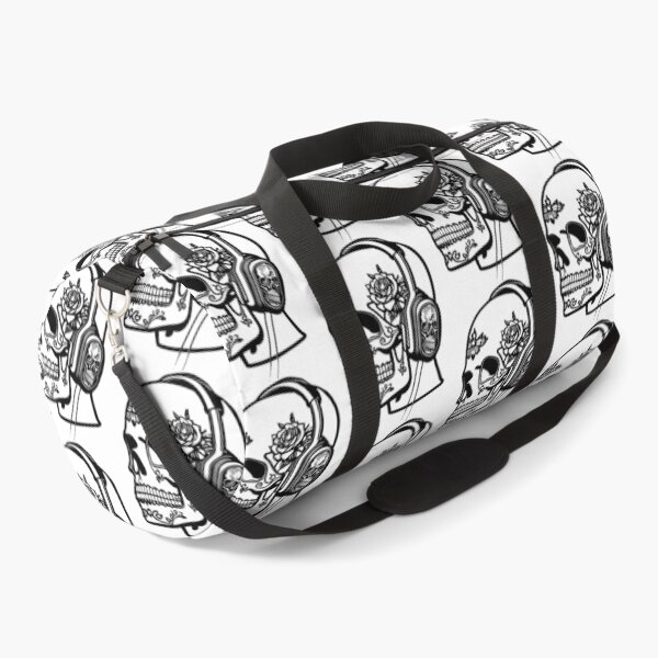 Item preview, Sugar Skull Wearing Headphones Black designed and sold by Contessai Babbaby.