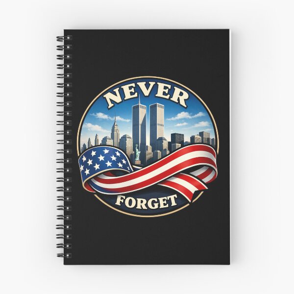 Item preview, Never Forget September 11 NYC Skyline American Flag Badge designed and sold by Vision Crafted.