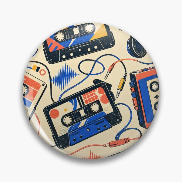 Item preview, Retro Analog Cassette Music Pattern designed and sold by frumixart.