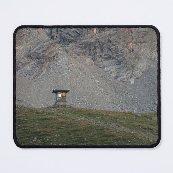 Item preview, Lonely mountain hut in front of a mighty rock face designed and sold by rhosbahu.