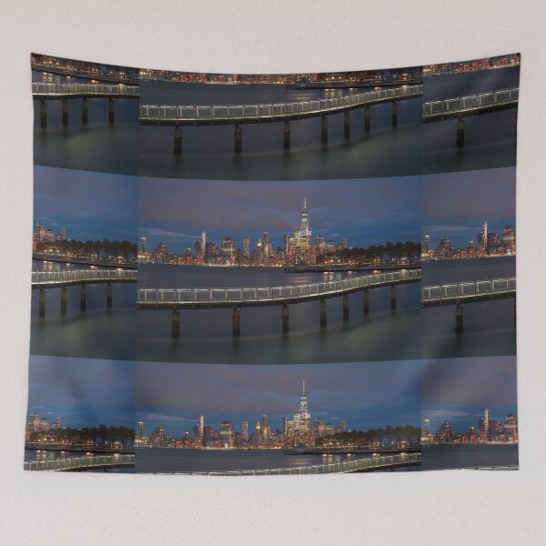 Item preview, Manhattan Skyline - New York Night Bridge, Hudson River View designed and sold by DGMaxShop.