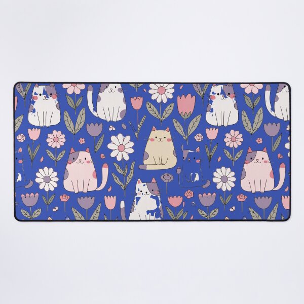 Item preview, Cute Kawaii Cats and Flowers Pattern – Pastel Floral Cat Lover Design designed and sold by Mousy17.