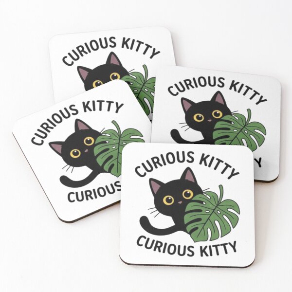 Item preview, Curious Kitty Cute Black Cat Monstera Leaf designed and sold by Rehnair.