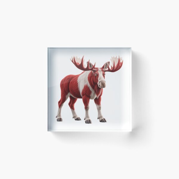 Item preview, Canadian Moose Red White Wildlife Art designed and sold by GraffiCity.