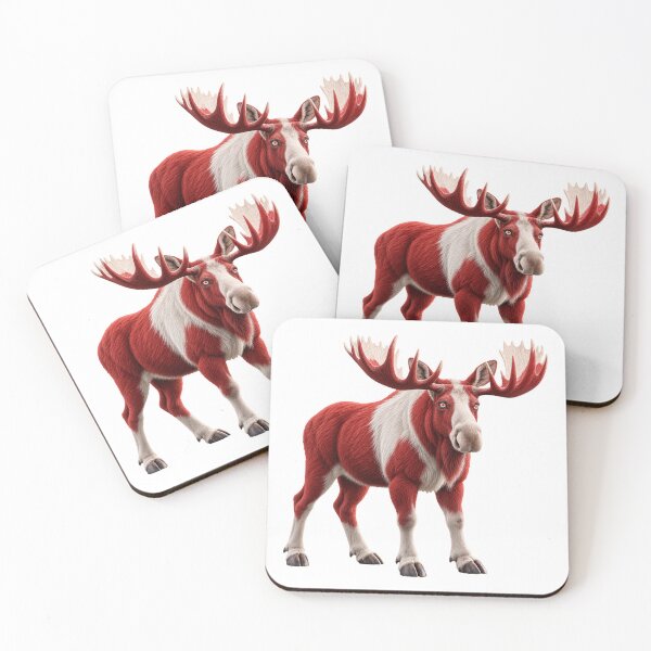 Item preview, Canadian Moose Red White Wildlife Art designed and sold by ROVVI.