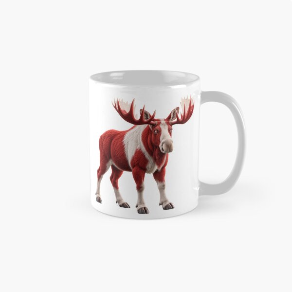 Item preview, Canadian Moose Red White Wildlife Art designed and sold by GraffiCity.