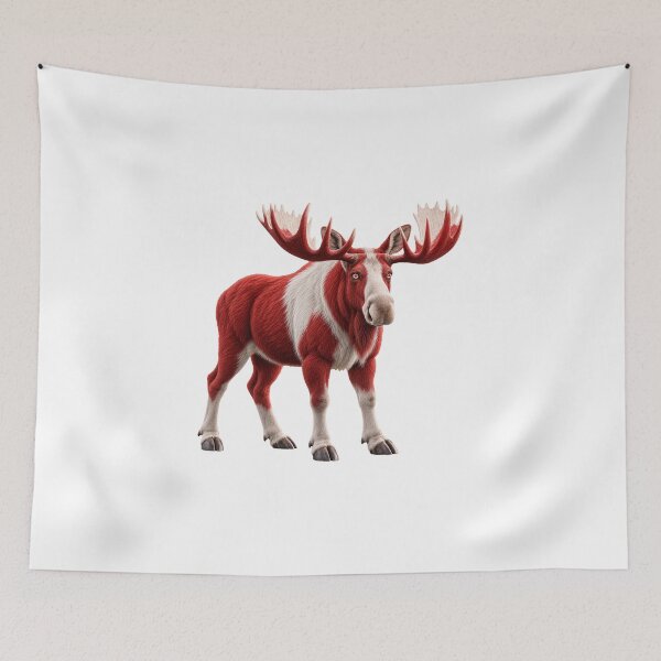 Item preview, Canadian Moose Red White Wildlife Art designed and sold by ROVVI.